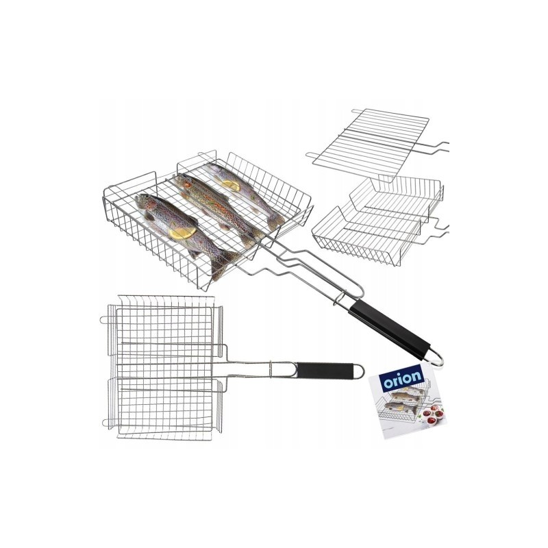 Universalios plieninės grotelės, skirtos kepti mėsą, žuvį, daržoves, 32 x 61 cm