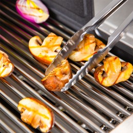 Broil king ilgos plieninės kepsninės žnyplės su krokodilo spaustukais, saugios ir patogios rankenos