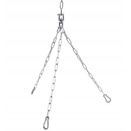 Nerūdijančio plieno grandinėlė apvalioms grilio grotelėms ø60-80 cm su pasukama ir karabinais / ø3mm