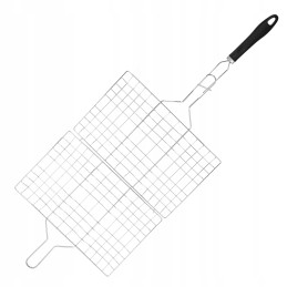 Grilio grotelės, skirtos mėsai, daržovėms ir žuviai kepti, su rakinama chromuotomis grotelėmis