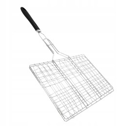 Grilio grotelės, skirtos mėsai, daržovėms ir žuviai kepti, su rakinama chromuotomis grotelėmis