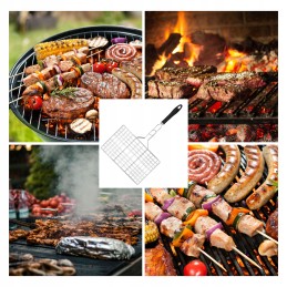 Grilio grotelės, skirtos mėsai, daržovėms ir žuviai kepti, su rakinama chromuotomis grotelėmis