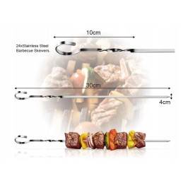 24x metalinis iešmas kepsniams iešmams virbalams šampurams iešmams 30cm