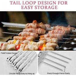 24x metalinis iešmas kepsniams iešmams virbalams šampurams iešmams 30cm