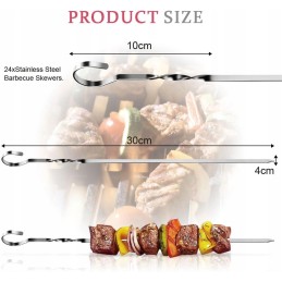 24x metalinis iešmas kepsniams iešmams virbalams šampurams iešmams 30cm