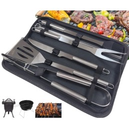 Plieninių grilio įrankių rinkinys