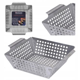 Grilio lėkštė, padėklas, grilio krepšelis, plieninis, 25 cm