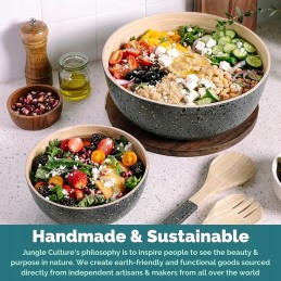 Sūrus apvalus bambuko salotų dubuo