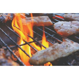 Nešiojama anglinė sodo kepsninė su briketais, sulankstoma lagamine