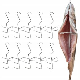 Trigubi žuvies rūkymo kabliukai 20 5 cm inox, 10 vnt