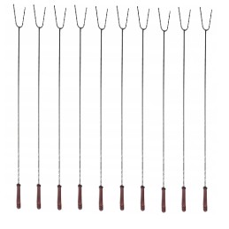 Dešros laužo šakutės 125 cm - 10 vnt + kabykla