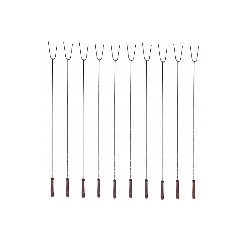 Dešros laužo šakutės 125 cm - 10 vnt + kabykla