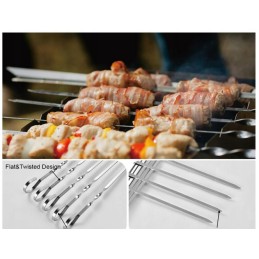 24x metaliniai iešmai kepsninės iešmeliai plieninių iešmelių rinkinys