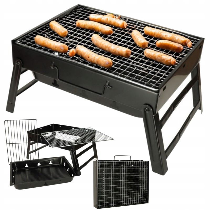 Turistinės anglies grilis, sulankstomas lagamine, nešiojamas kempingas - curron grilis sulankstomas lagaminas travelbbq gm11000