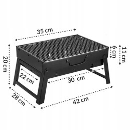 Sodo kepsninė su anglimis, kelioninė, nešiojama, sulankstoma, lagaminas