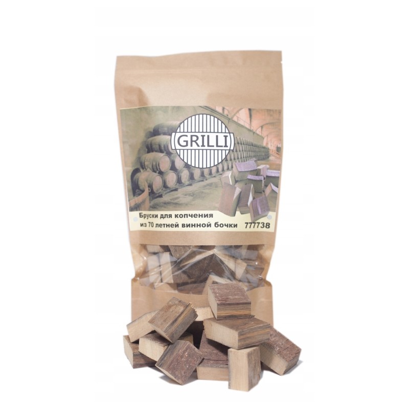 Medienos drožlės rūkymui iš 70 metų senumo vyno statinės