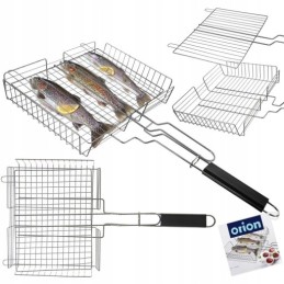 Universalios plieninės grotelės, skirtos kepti mėsą, žuvį, daržoves, 32 x 61 cm