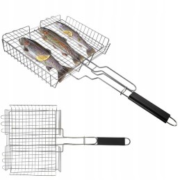 Universalios plieninės grotelės, skirtos kepti mėsą, žuvį, daržoves, 32 x 61 cm