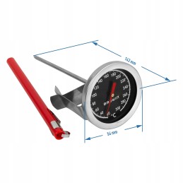 Plieninis termometras kepimo aliejui su zondu ir segtuku nuo +20°C iki +300°C
