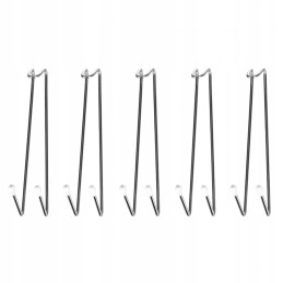 Rudi dvigubi plieniniai kabliukai žuviai rūkyti, 5 vnt.