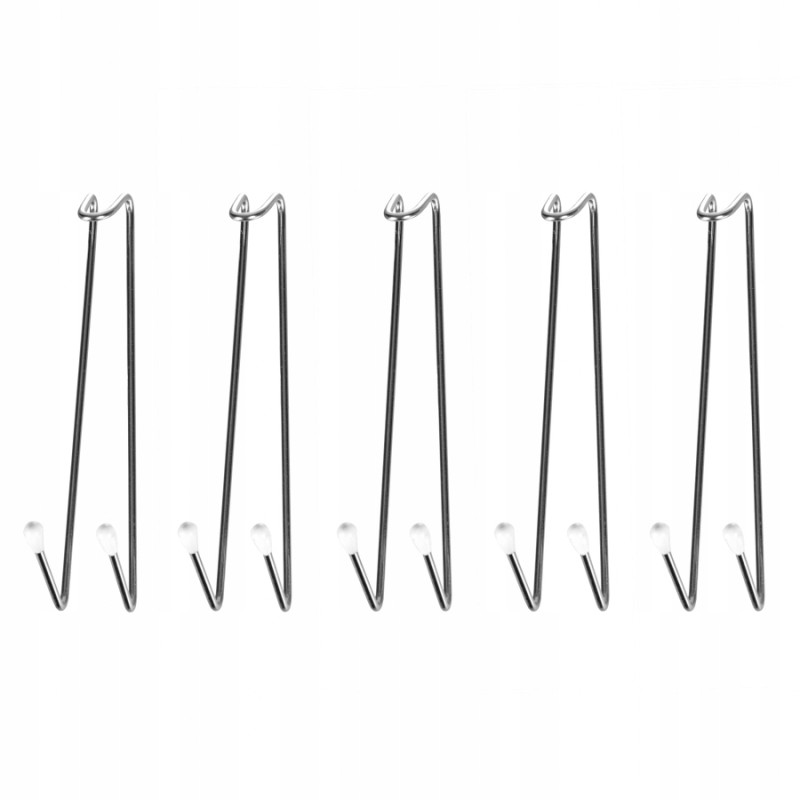 Rudi dvigubi plieniniai kabliukai žuviai rūkyti, 5 vnt.