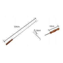 Lazdelės, laužo lazdos, dešros šakutės, kepsninė, šakutės, 5 pagaliukų rinkinys