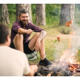 Lazdelės, laužo lazdos, dešros šakutės, kepsninė, šakutės, 5 pagaliukų rinkinys