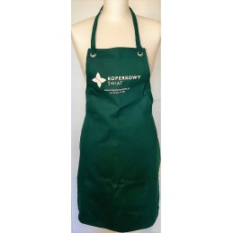 Tamsiai žalios virtuvės prijuostė su Lenkijos rinkos lyderio, prekiaujančio Koperkowy Świat virtuvės kombaino Thermomix dalimis 