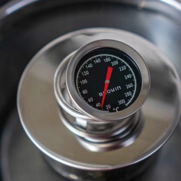 Plieninis termometras kepimo aliejui su zondu ir segtuku nuo +20°C iki +300°C