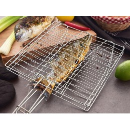 Grilio grotelės žuviai kepti, uždaros, grilio grotelės 28 x 28 cm