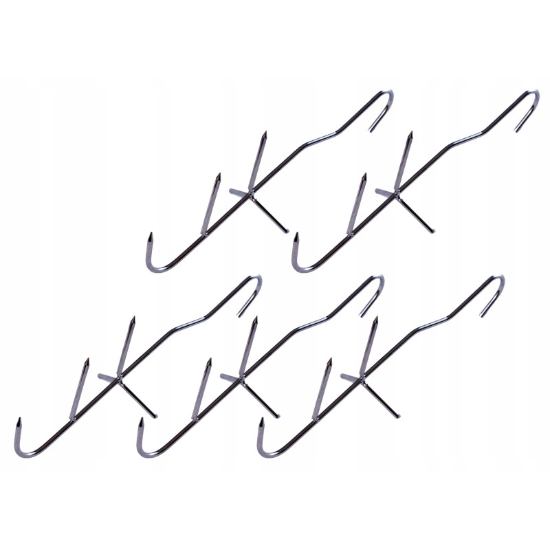 Trigubi žuvies rūkymo kabliukai su barstytuvu - 5 vnt