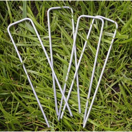 Cinkuoto plieno kaiščiai, antikoroziniai inkarai agrotekstilei 15cm 3mmx100