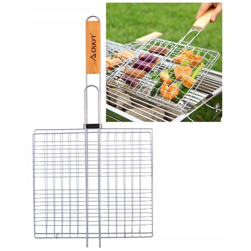 Stačiakampės grilio grotelės mėsai, žuviai, kepsniams, 27x24x2