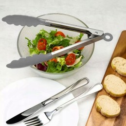 Nailono virtuvės žnyplės 23cm kinghoff kh-1741 pilkos spalvos