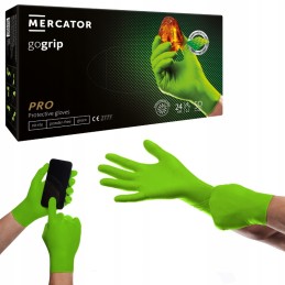 Mercator gogrip green - pirštinės, nitrilas, be pudros su deimantine tekstūra