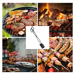 Grilio žnyplės, virtuviniai nagai, plieninės žirklės, 42 cm, mėsai, salotoms