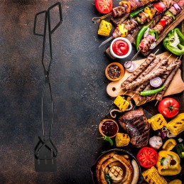 Grilio žnyplės, virtuviniai nagai, plieninės žirklės, 42 cm, mėsai, salotoms