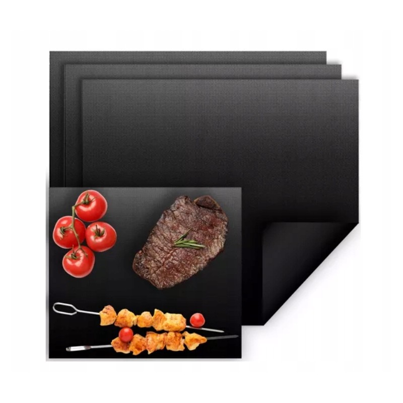 Silikoninis grilis/orkaitės kilimėlis, 3 vnt., daugkartinio naudojimo - grilis be degimo