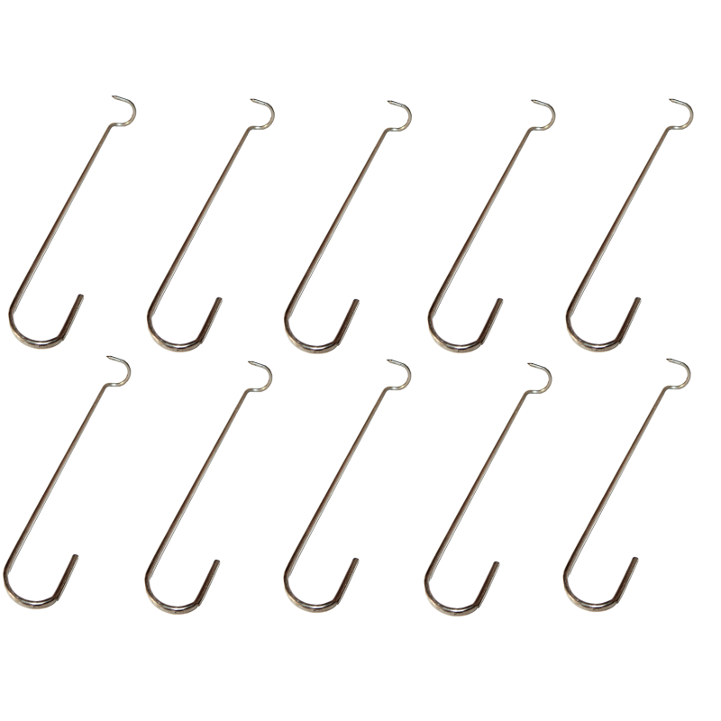 Rūkymo kabliukas, 10 vienetų rinkinys, įsukamas kabliukas, 17 cm, storis 2,4 mm