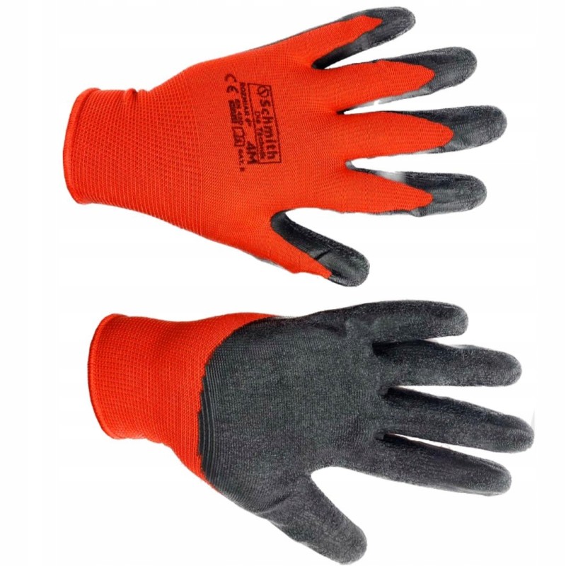 12x darbo pirštinės srr 8 schmith apsauginės pirštinės stiprios raudonos 12 porų