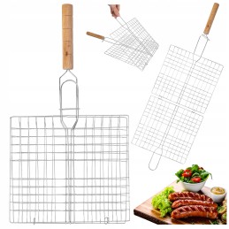 Grilio grotelės, krepšys žuviai, daržovėms, mėsai kepti, uždaros, grotelės 21x23