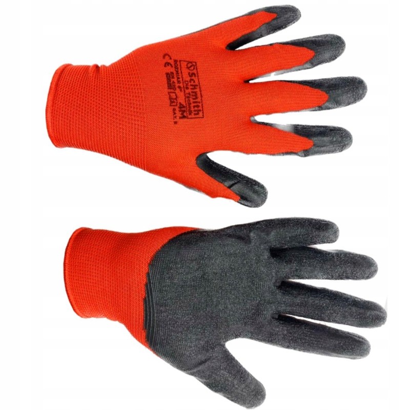 12x darbo pirštinės srr 8 schmith apsauginės pirštinės stiprios raudonos 12 porų