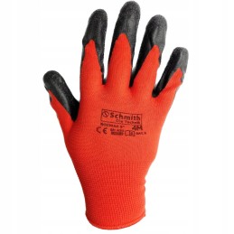 12x darbo pirštinės srr 8 schmith apsauginės pirštinės stiprios raudonos 12 porų