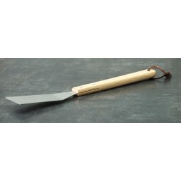 Grilio priedai plieninė/medinė mentelė ir žnyplės