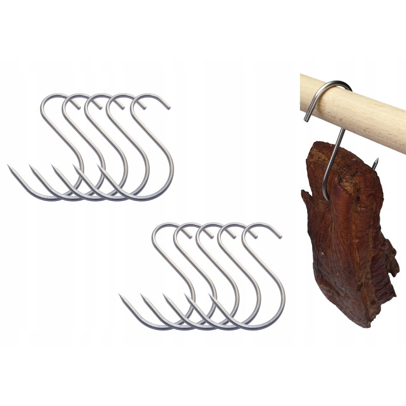 S-411 rūkymo kabliukai 11cm storio fi-4 rūkymui lenkiški ir stallux