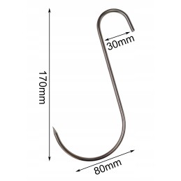 S-417 mėsos rūkymo kabliukai 17cm liuksai
