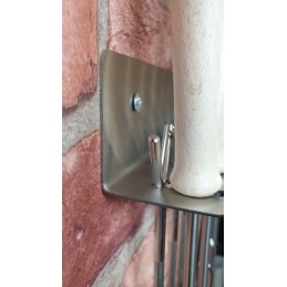 4 dalių židinio šakių laikiklis, nerūdijančio plieno stallux kabykla