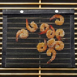 Tinklinis krepšys griliui, grotelės su spaustukais - 1x 24 × 17 cm