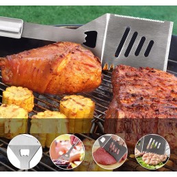 Grilio stalo įrankių rinkinys, priedai, dėklas, 3 vnt