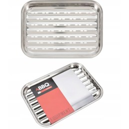 Perforuotas plieninis kepimo padėklas 34,5x24,5 cm / BBQ